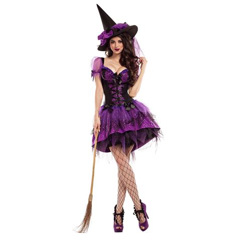 Black and purple witch costume inspiration from famous witches in literature and pop culture